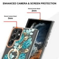 thumbnail image 3 of For Samsung Galaxy S24 Ultra Floral Case with Ring Holder Kickstand - Slim and Lightweight, Military-Grade Shockproof Protection, Women & Girls' Style Case Designed for Galaxy S24 Ultra, Green Flower, 3 of 5