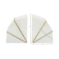 thumbnail image 5 of Set of 2 Modern Geometric Bookends - Marble with Inlay Heavy-Duty Decorative Supports for Home, Office, Bedroom, and Living Room - 6", 6" White, 5 of 12