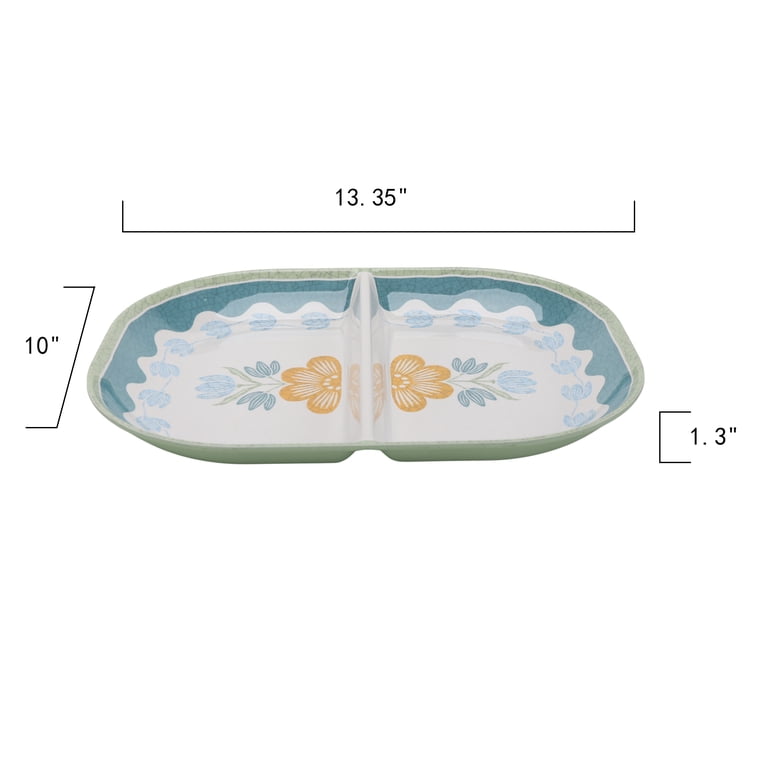 Better Homes & Gardens Floral Green Divided Serving Tray photo 5
