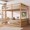 thumbnail image 2 of Tcbosik Full Over Full Size Bunk Bed with Built-in Ladder, Wood Bed Frame with Safety Guardrail, Space Saving, Easy Assembly, Natural, 2 of 9