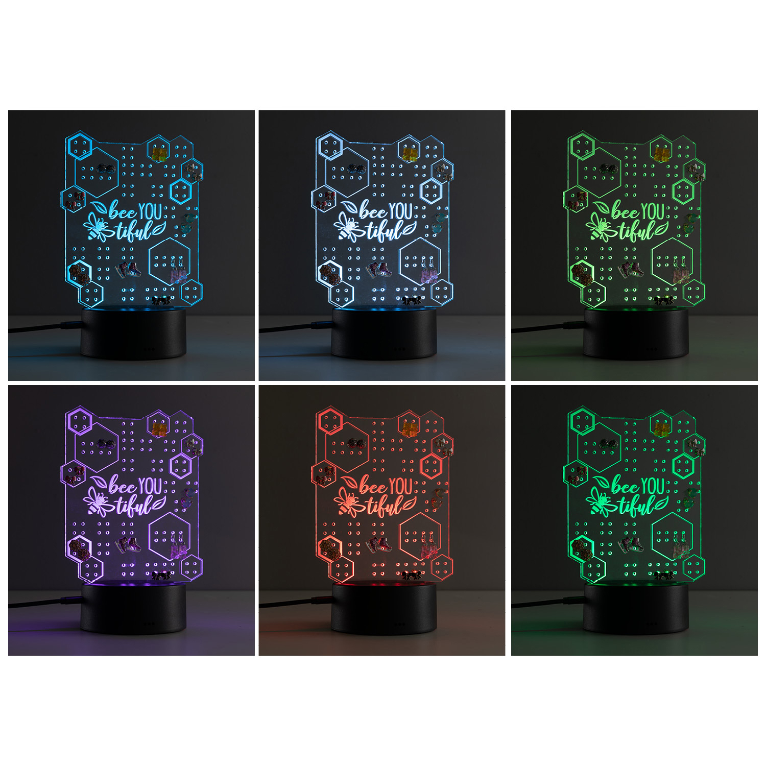 Personalized Planet Bee-YOU-tiful Earring Holder Multicolor LED Night Light