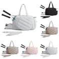 thumbnail image 4 of Quilted Tennis Pickleball Tote Bag with Racket Compartment and Shoe &Bottle Storage, 4 of 4