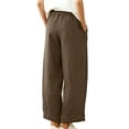 thumbnail image 6 of FRSASU Barrel Sweatpants Women Cropped Wide Leg Pants High Waisted Drawstring Casual Pants with Pockets Coffee, 6 of 6