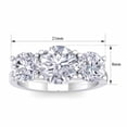 thumbnail image 5 of SuperJeweler 4 Carat Moissanite Three Stone Ring in 14 Karat White Gold for Women, 5 of 6
