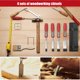 thumbnail image 5 of Juego de cinceles de madera de 5 piezas para carpintería con bolsa de almacenamiento antideslizante, 5 of 7