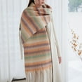 thumbnail image 2 of Fashion Winter Accessories for Women Warm Scarf Long Shawl Large Scarves Cold Weather Thicker Blanket Wrap Colour Stripe Winter Scarf for Women Chunky Warm Tassel Long Shawl Classic Scarf, 2 of 8