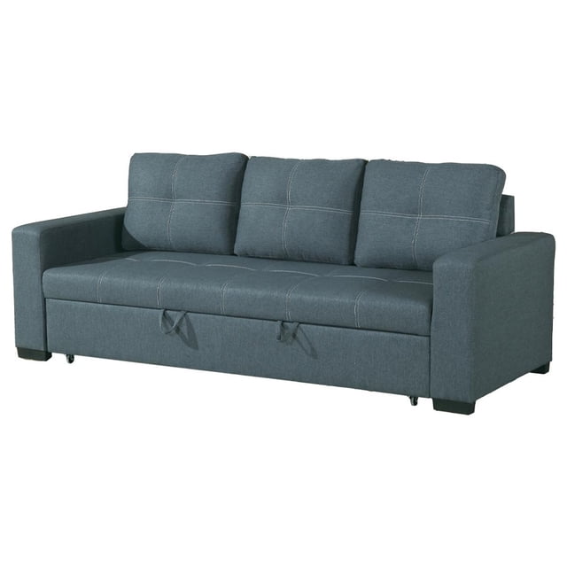sofá cama POUNDEX color gris azul polifibra