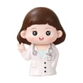 thumbnail image 1 of Doctor Statue Ángel en Figurina blanca Linda muñeca de resina Sculpture Cake Topper para sala de estar de cumpleaños. Descripción del escritorio del Doctora, 1 of 8