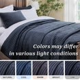 thumbnail image 3 of Colcha ELEGANT LIFE HOME reversible de terciopelo real azul empolvado, 3 of 8