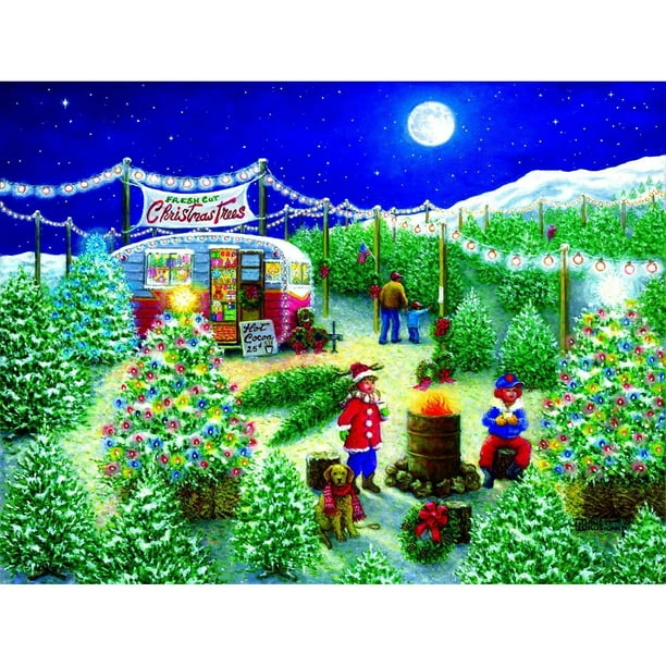 A Lot of Christmas Trees 300 pc Jigsaw Puzzle by SunsOut Christmas