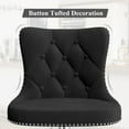 thumbnail image 3 of Daluvenix Swivel Bar Stools Set of 2, Velvet Button Tufted Counter Height Chairs with Midback for Home Kitchen Island, Black, 3 of 5