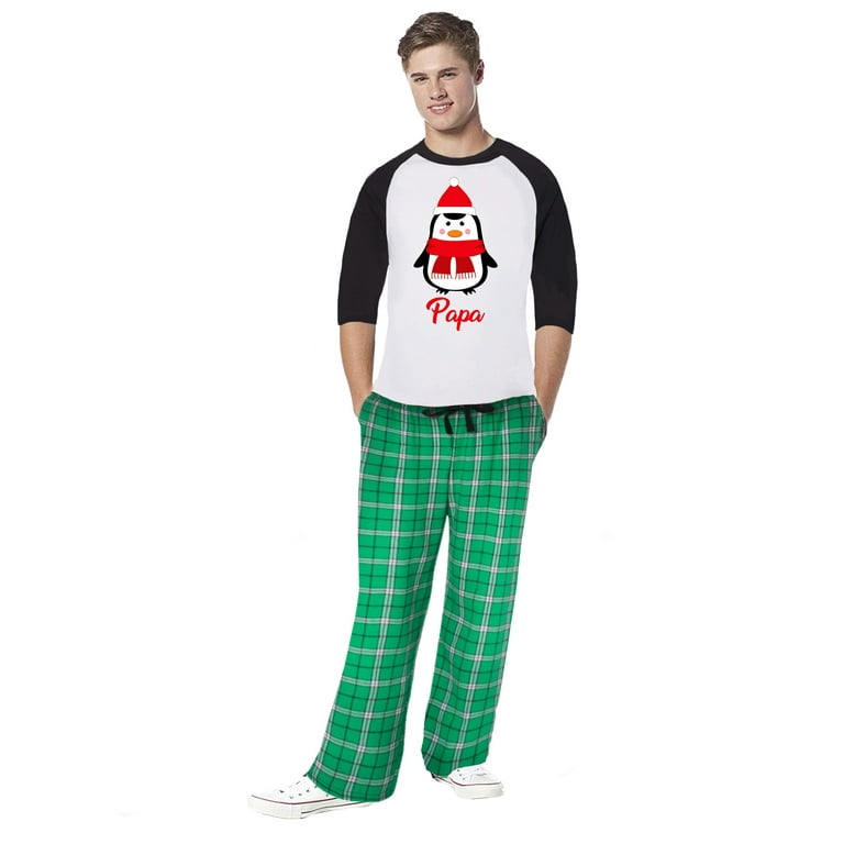 Matching Family Christmas Pajamas Men s Winter Penguin 2 Piece