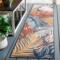 thumbnail image 2 of SAFAVIEH Cabana Oakley Botanical Indoor/Outdoor Runner Rug, Black/Rust, 2' x 5', 2 of 12
