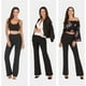 thumbnail image 4 of Pantalones de yoga para mujer con bolsillos, pantalones de entrenamiento de cintura alta para mujer, pantalones de trabajo, pantalones de vestir, color negro Adepaton CZMR-HY201-1, 4 of 6
