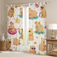 thumbnail image 2 of Erosebridal Kawaii Animal Capybara Curtains Pack of 2 (42x84 Each) For Kids,Colorful Flowers Wildlife Curtains Blackout For Boys Girls,Breathable Home Decor, 2 of 6