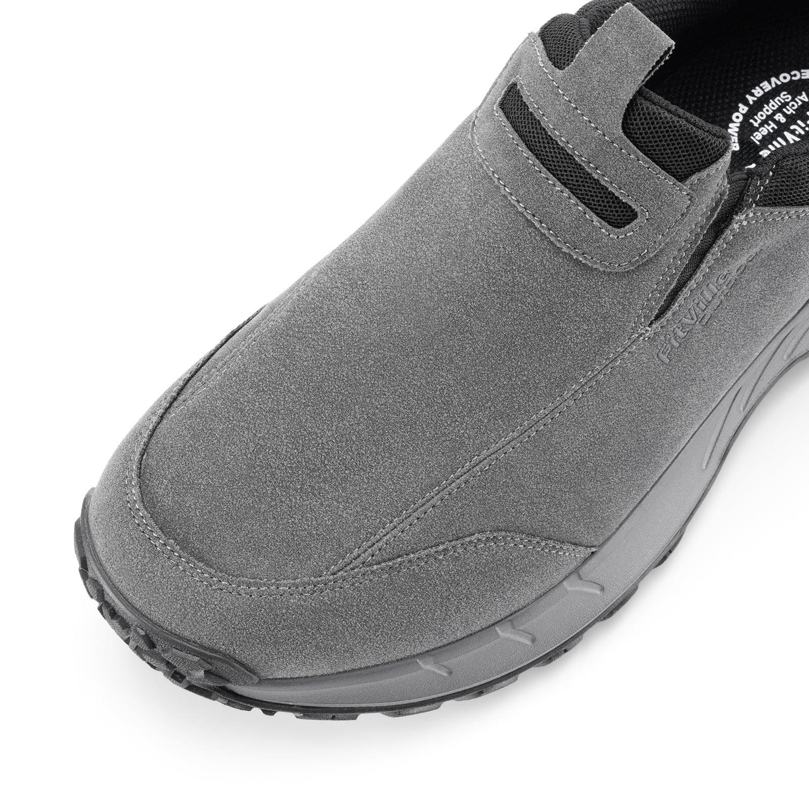 FitVille Wide Mens Slip on Hiking Shoes Trekking Loafer with Arch Support