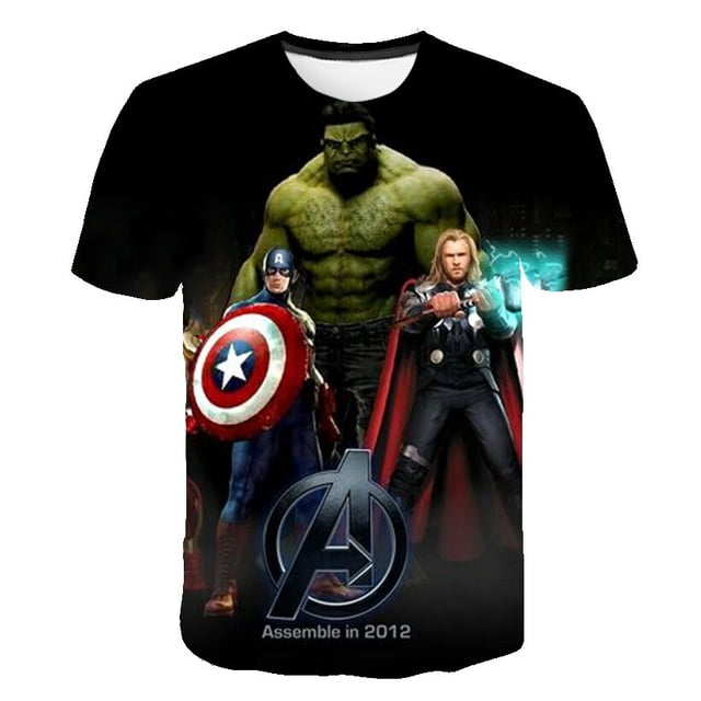 Camisetas de Hulk para niños, camiseta para niños, niñas, niños y niños, camiseta para niños, camisetas de dibujos animados en 3D de Marvel para niños, ropa, ropa 10T zhangmengya CONDUJO