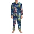 thumbnail image 3 of Fotbe Fantasy Treehouse Planet Scene Pijama de Hombre con Estampado de Manga Larga, Conjunto de 2 Piezas, Ropa de Dormir Suave y Cómoda con Bolsillos-X-Large, 3 of 7