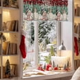 thumbnail image 3 of Valance Curtains for Kitchen Windows Vintage Snowman SquirrelRod Pocket Valance Red Black PlaidShort Window Curtain Topper for Bedroom Living Room Bathroom 54x18in, 3 of 7