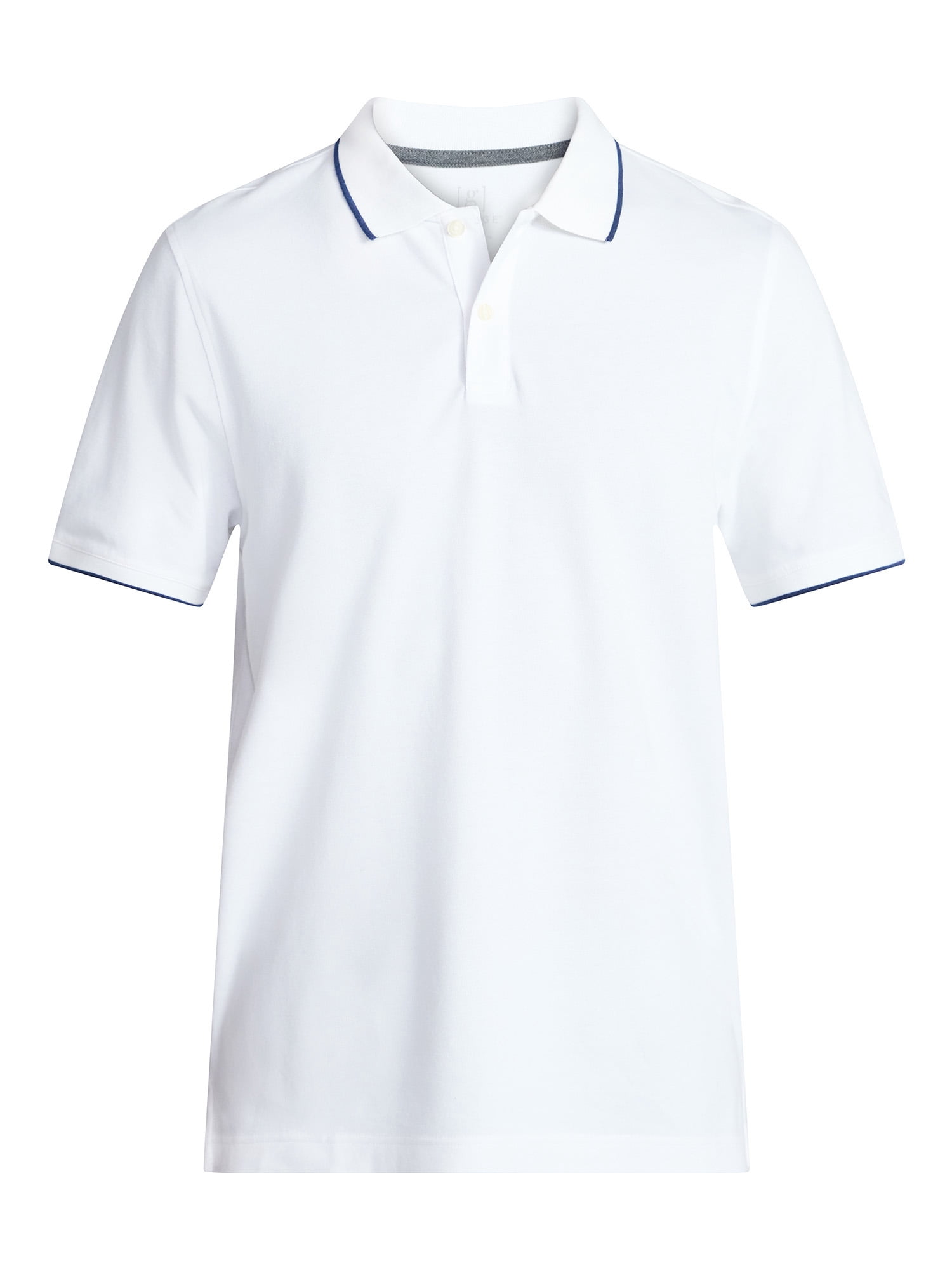 George Men's and Men's Big & Tall Tipped Pique Polo Shirt with Short Sleeves, Sizes XS-5XL, LT-3XLT