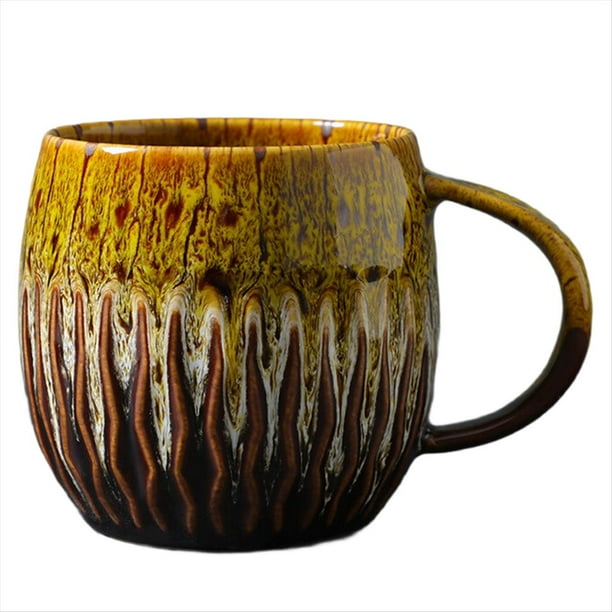de Café - de Cerámica con Aspecto Artesanal, de Té Grande, Apta para Microondas y Lavavajillas D