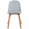 thumbnail image 3 of Set of 2 Armless Plastic Dining Chair Wood Legs for Dining Room Plastic Molded Seat With Cushion, Gray, 3 of 12