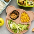 thumbnail image 2 of Mainstays Bear Pink Plastic Kids Divider Plate, 1 Piece, 2 of 5