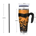 thumbnail image 4 of 40oz Tumbler,Halloween Bat Silhouette Pattern Insulated Tumblers with Removable Handle,Stainless Steel Double Vacuum Coffee Tumbler Cup with Straw for Home,Office,Travel,Party, 4 of 5
