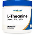 thumbnail image 1 of Suplemento Nutricost de L-teanina en polvo, 100 g, sin gluten y sin OGM, 1 of 6