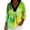 Green, variant on MEICHEN Long Sleeve Shirts for Women Gradient V Neck Waist Pleated Casual Spring Summer Comfy Blouse Tshirt