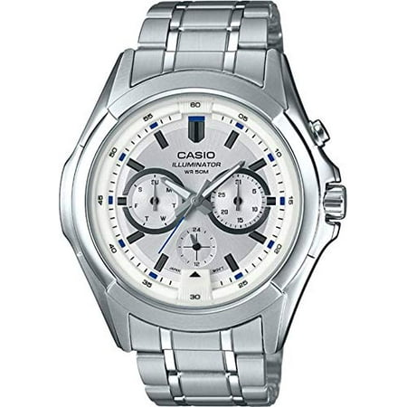 casio enticer white dial men's watch