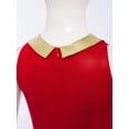 thumbnail image 4 of iiniim Shiny Lapel Neck Dance Leotards for Girls Sleeveless Metallic Mini Dots Bell Bottomed Tessels Jumpsuit Dancewear Red 10, 4 of 7