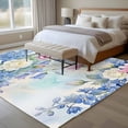 thumbnail image 4 of Blue Spring Floral Area Rugs 8'x10', Washable Small Throw Rugs for Living Room Patio, Pink Flowers Elegant Botanical Farmhouse Indoor Outdoor Rug Non-Slip Low Pile Carpet Runner Reversible Floor Mats, 4 of 8