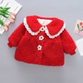 thumbnail image 2 of Odeerbi Toddler Winter Coat Kids Girls Outerwear Jackets Baby 2025 Fashion Cute Solid Color Windproof Padded Clothes Jacket Lapel Coat Red, 2 of 9