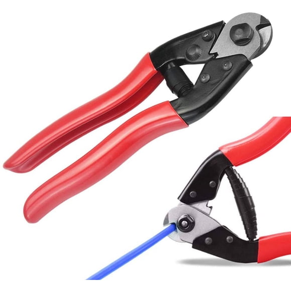 Multifunction Cable Cutter Pliers Bicycle Wire Cutter 9mm Steel Ratchet Wire Cutter Heavy Duty Cable Cutting Pliers with Red Handle Bicycle Repair Tool