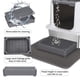 thumbnail image 3 of Caja de arena para gatos de acero inoxidable con tapa, inodoro extragrande, caja de arena de entrada superior con bordes aumentados, sin olor y fácil de instalar (gris oscuro, básico), 3 of 9