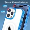 thumbnail image 6 of Case Compatible with iPhone 15 Pro Max Case, Compatible with MagSafe Wireless Charging, Transparent Anti-Scratch Back Shockproof Protective Slim Thin Phone Case Cover, Translucent Blue, 6 of 16