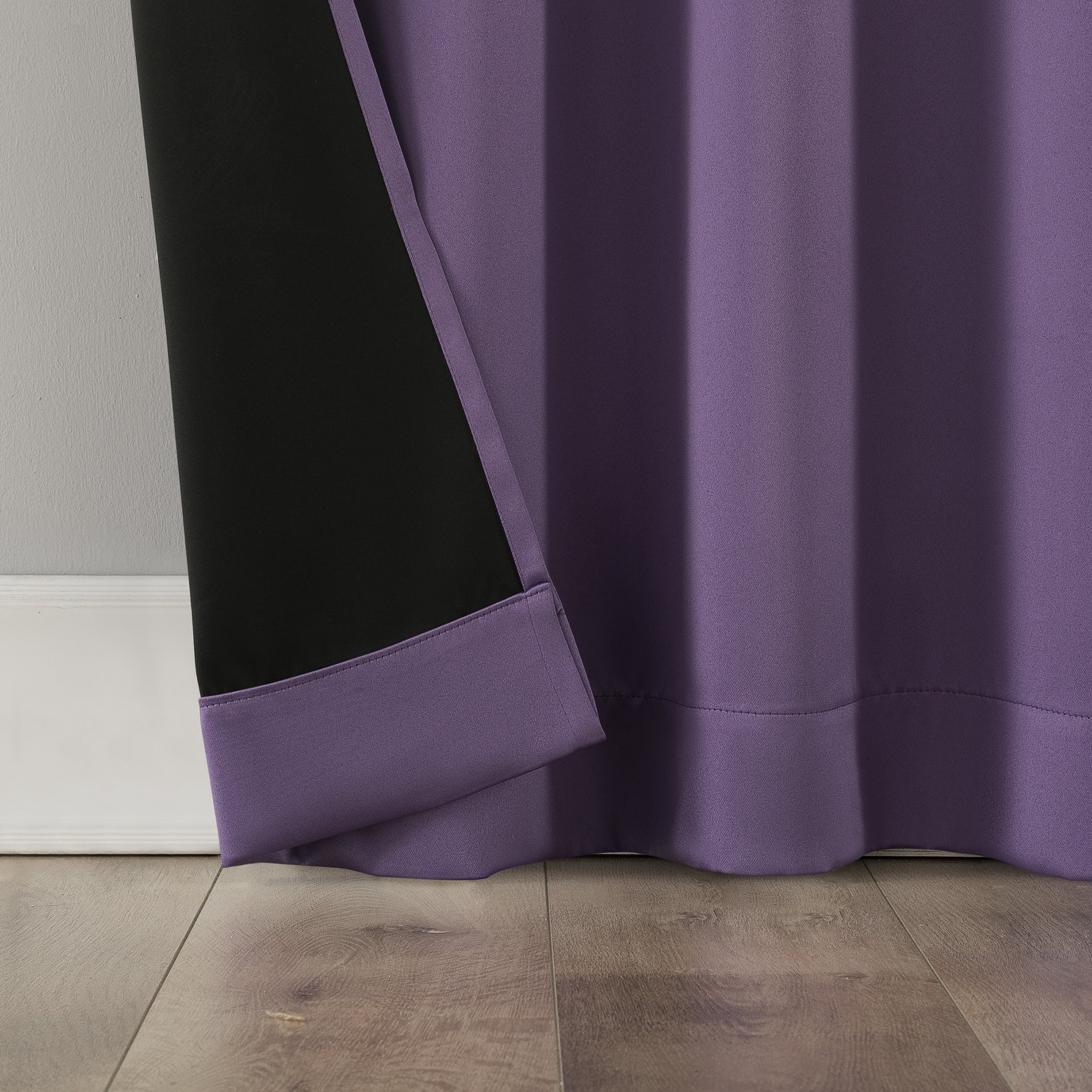 Sun Zero Rianna Theater Grade Extreme 100% Blackout Rod Pocket Curtain Panel, 40"X84", Amethyst Purple