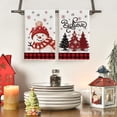 thumbnail image 2 of SM-XLHN Black Red Xmas Tree Snowman Christmas Kitchen Towels Dish Towels, 18x26 Inch Holiday Bird Believe Winter Decoration Hand Towels Set of 2, 2 of 6
