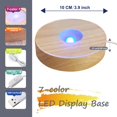 thumbnail image 3 of QPCBEBY Colorful Light Display Base 4 Inch Wooden LED Display Stands Crystal Glass Lighted Base for 3D Crystal Glass Resin Art Display, Cycle Conversion Color (Round), 3 of 7