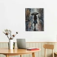 thumbnail image 3 of Nawypu A Woman Holding An Umbrella in The Rain Poster Night View City Architecture Painting, Rainy Day Stre Canvas Painting Posters And Prints Wall Art Pictures for Living Room Bedroom Decor, 3 of 5