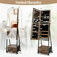 thumbnail image 2 of Jewelry Cabinet Armoire Full Length Mirror Lockable w/ Bottom Drawer & Wheels For Daily Life, 2 of 10