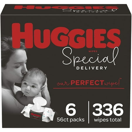 Huggies Special Delivery Hypoallergenic Baby Wipes, Unscented, 6 Flip-TopPacks (336 Wipes Total)