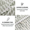 thumbnail image 5 of JOLUSERE 100% Organic Cotton Striped Duvet Cover Full Set, 3-Piece Linen Like Textured Breathable Bedding Cover(Sage Green& White Classic Stripes), 5 of 8