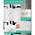 thumbnail image 4 of No Hook Shower Curtain with Snap in Liner, Geometric Abstract Modern Black and Gray Pattern Hotel Shower Curtains for Bathroom, Washable Shower Curtain Liner Set with Mesh Top Window, 72"x72", 4 of 6