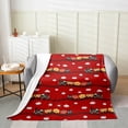 thumbnail image 2 of Erosebridal Cartoon Train Flannel Blanket, Railway Sherpa Throw, Steam Engine Decor, 2 of 7