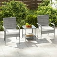 thumbnail image 5 of Costway 3 PCS Patio Furniture Set with Seat Cushions & Tempered Glass Tabletop Gray & White, 5 of 10