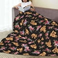 thumbnail image 6 of Fuzoiu Rose Flower Bear Print Ultra-Soft Micro Fleece Blanket,All Seasons Flannel Throw, Lightweight Blanket for Bed, Sofa, Couch, Movie Night, Camping, and Travel-60"x50", 6 of 7