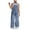 Blue, variant on Plus Size Rompers and Jumpsuits Overalls Jumpsuit for Teen Girls Sleeveless Preppy Clothes Kids Wide Leg Loose Romper Jumper Outfit with Pockets