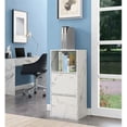 thumbnail image 2 of Storage 2 Door Cabinet with Shelf, White Faux Marble, 2 of 6